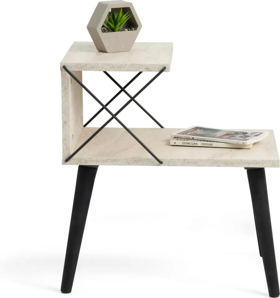 Komodin Hanah Home Cross, ngjyrë e zezë dhe travertin - 5