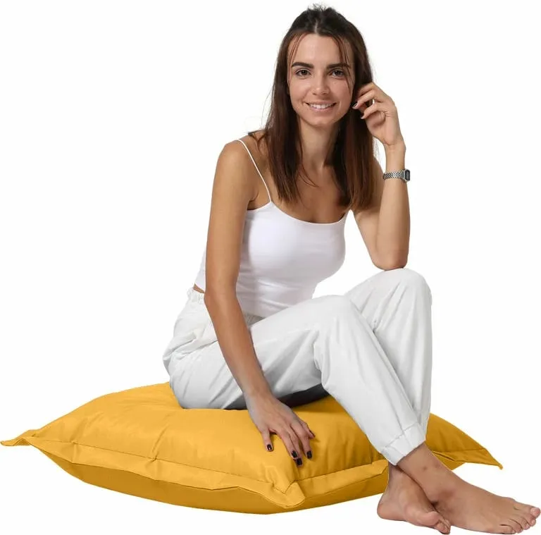 Jastëk për kopsht, pouf i verdhë, 70x70cm - 1