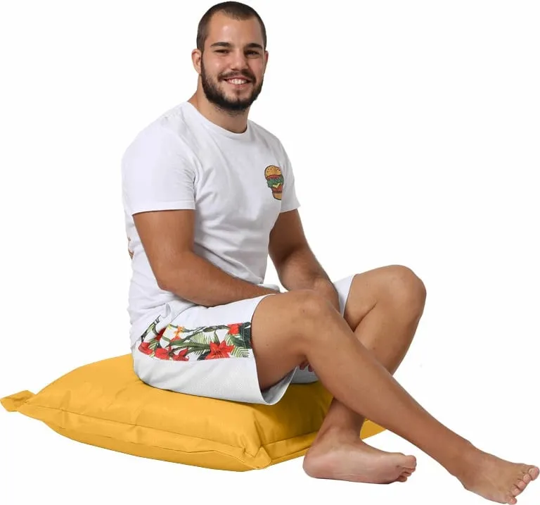 Jastëk për kopsht, pouf i verdhë, 70x70cm - 4