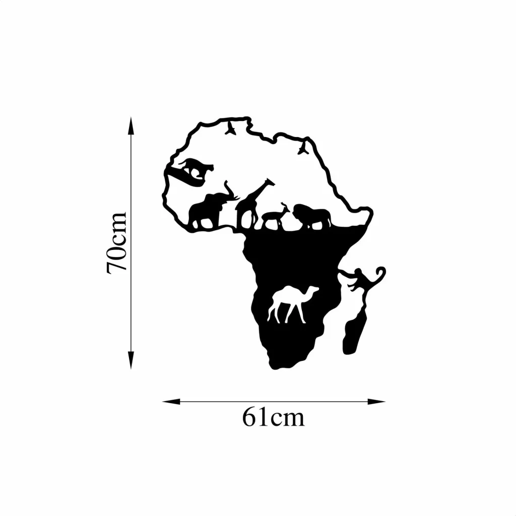 Aksesor dekorativ metalik për mur, kafshët e Afrikës, Wallity, 454 - 1