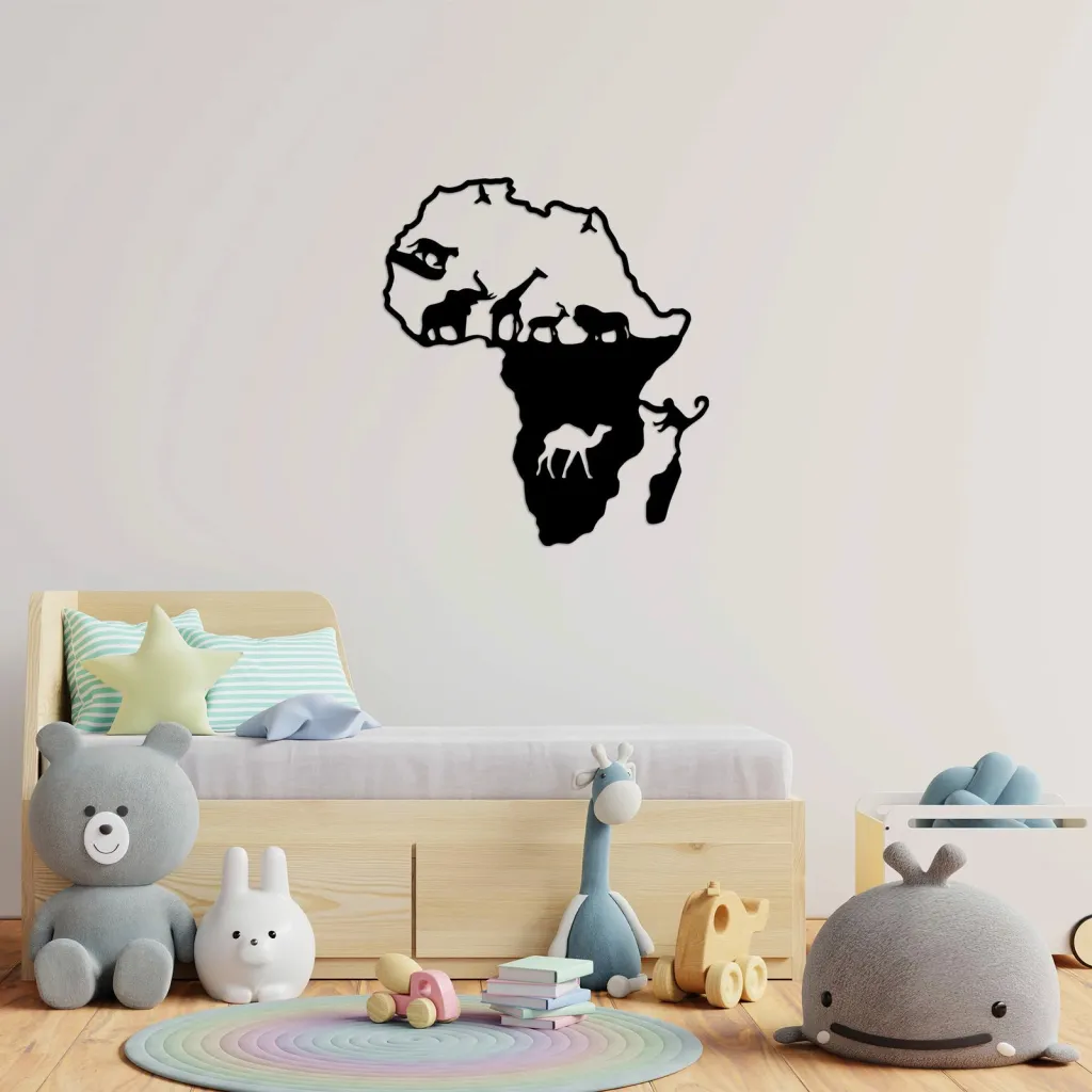 Aksesor dekorativ metalik për mur, kafshët e Afrikës, Wallity, 454 - 2