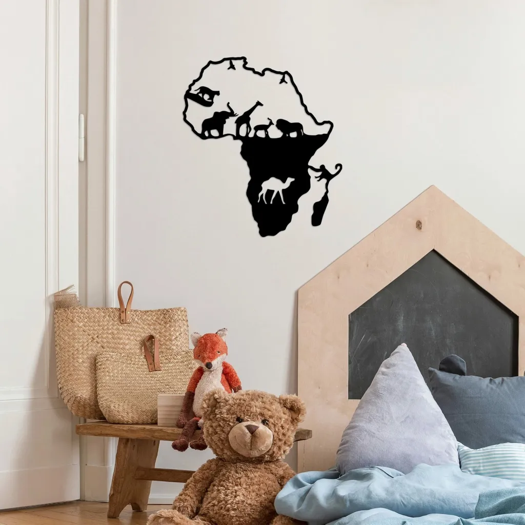 Aksesor dekorativ metalik për mur, kafshët e Afrikës, Wallity, 454 - 4