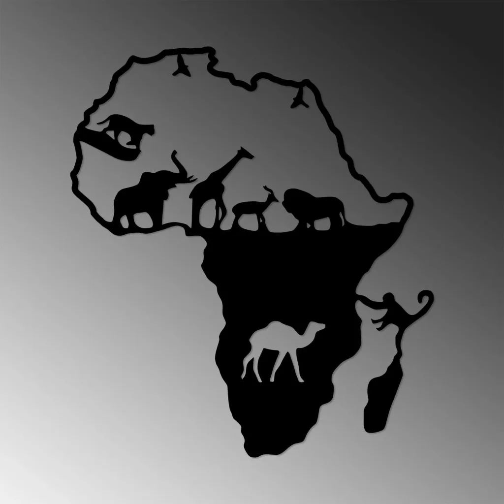 Aksesor dekorativ metalik për mur, kafshët e Afrikës, Wallity, 454 - 5