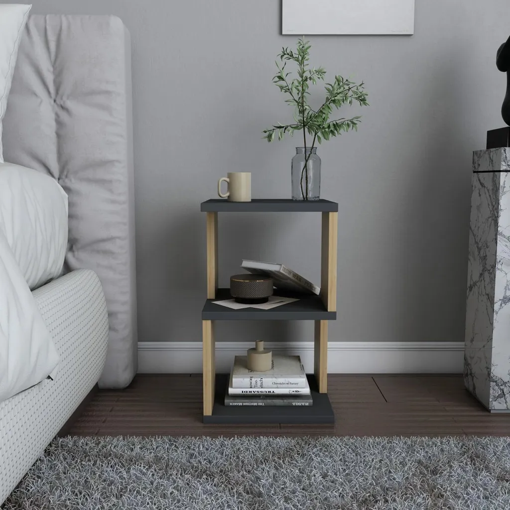 Komodinë Hanah Home Carter, antracit dhe lis - 2