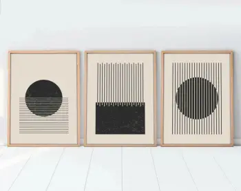 Pikturë dekorative me kornizë, MDF, 3 pjesë, Wallity, Huhu212, 50x70cm