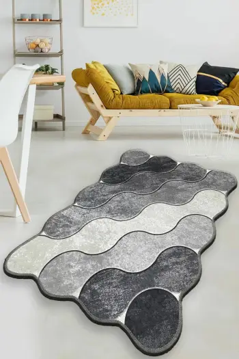 Qilim Hypnose Conceptum, rrethor, ngjyrë gri, 150x240cm