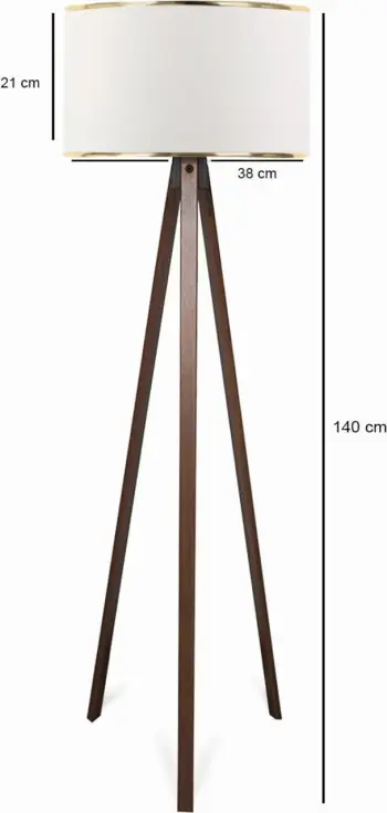 Llambë dyshemeje Opviq, AYD-2984, dru, e bardhë, 140cm