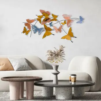 Aksesor dekorativ metalik për mur, flutura, Wallity, 3 copë