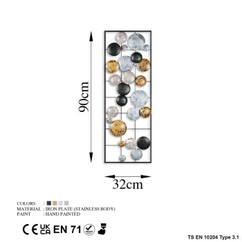 Aksesor dekorativ metalik për mur Wallity, Camber - 2