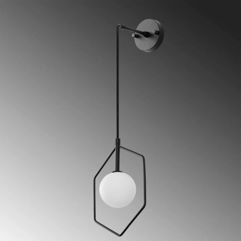 Llambë muri Opviq, Geometri - 11105, e zezë dhe e bardhë - 4