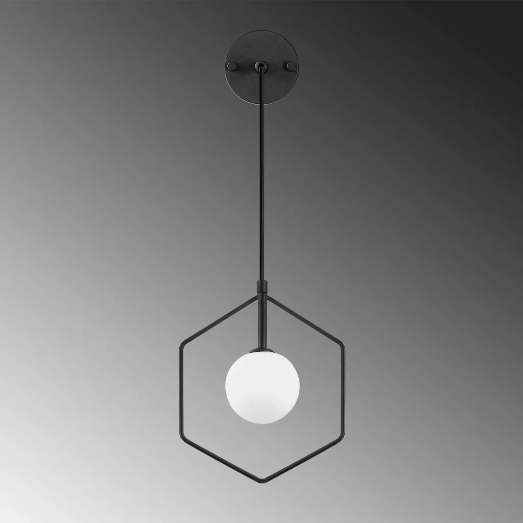 Llambë muri Opviq, Geometri - 11105, e zezë dhe e bardhë - 7