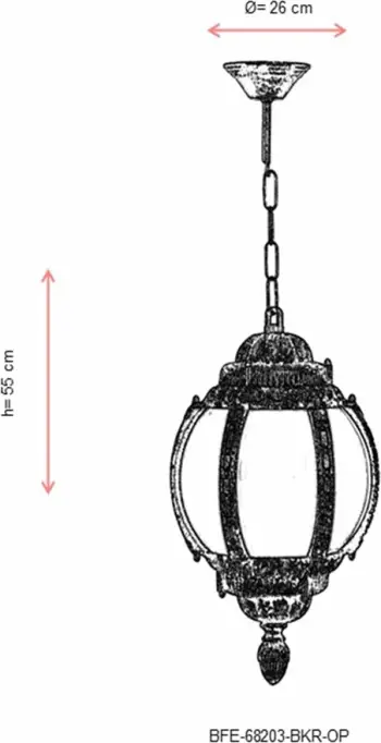 Llambë tavani për jashtë, Opviq, BFE-68203-BKR-OP, ngjyrë kafe