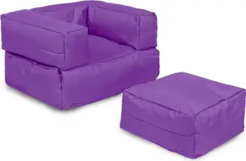 Set karrige dhe pouffe për fëmijë, ngjyrë vjollcë, për kopsht