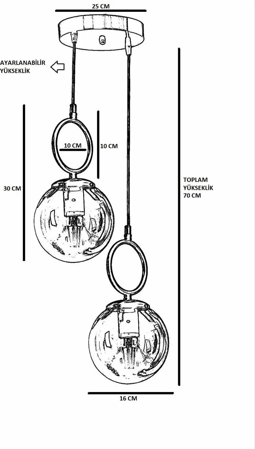 Llambë tavani Opviq Morino, 2 sfera, xham i bardhë, eskitme - 1