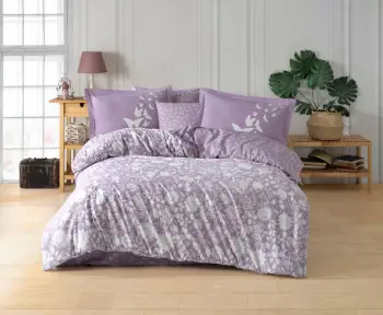 Set mbulesë për jorgan dopio Poplin L'essentiel, Hira v2, ngjyrë lejla