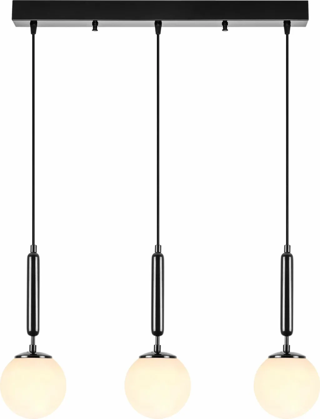 Llambë tavani Opviq King, e zezë, 3 drita, 62x15x134cm - 5