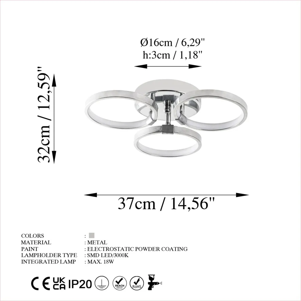 Llambë tavani Opviq Halka-13312, krom - 1