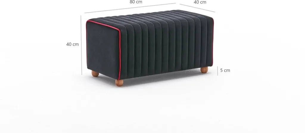 Puf modern kadife, anthracite dhe rozë, Mabel Atelier del Sofa - 1