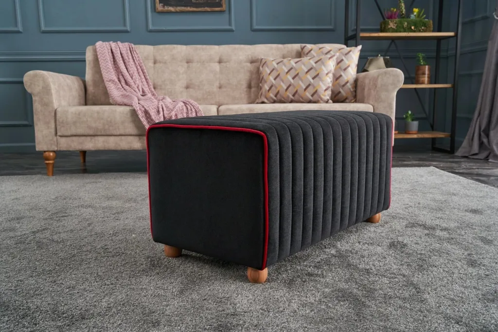 Puf modern kadife, anthracite dhe rozë, Mabel Atelier del Sofa - 3