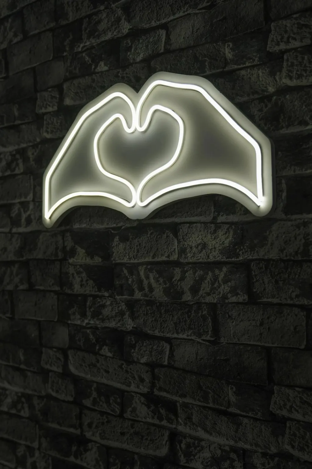 Dritë dekorative LED, plastikë, formë duar zemër, e bardhë - 3