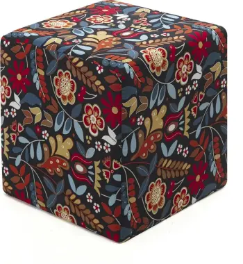 Tuffet katror me dizajn lulesh, ngjyra të ndryshme, Atelier del Sofa Dalbudak