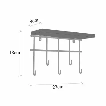 Raft muri dekorativ Hanah Home, ngjyrë ari dhe kafe, 41x17x16cm