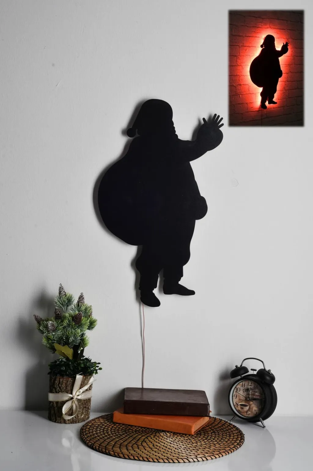 Dekor dritash LED, Santa Claus, ngjyrë e kuqe, Wallity - 2