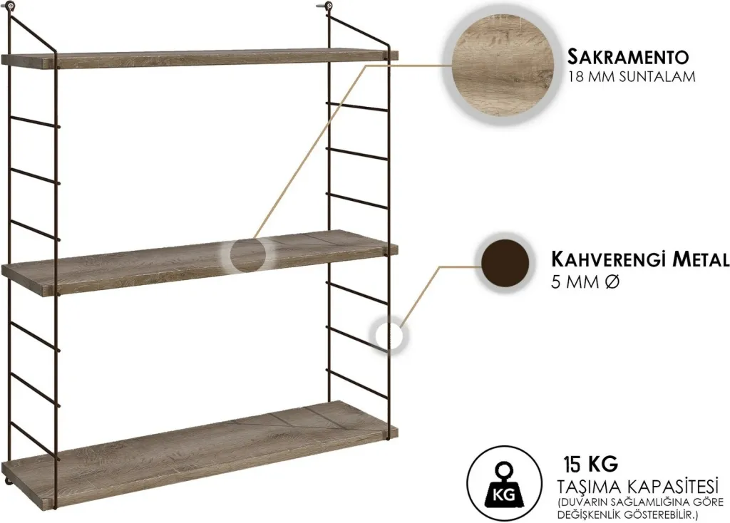 Raft Muri Armoni 3'lü, kafe - 4