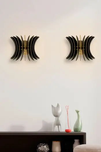 Set llamba muri Opviq, model 206-WS2, e zezë, 2 copë