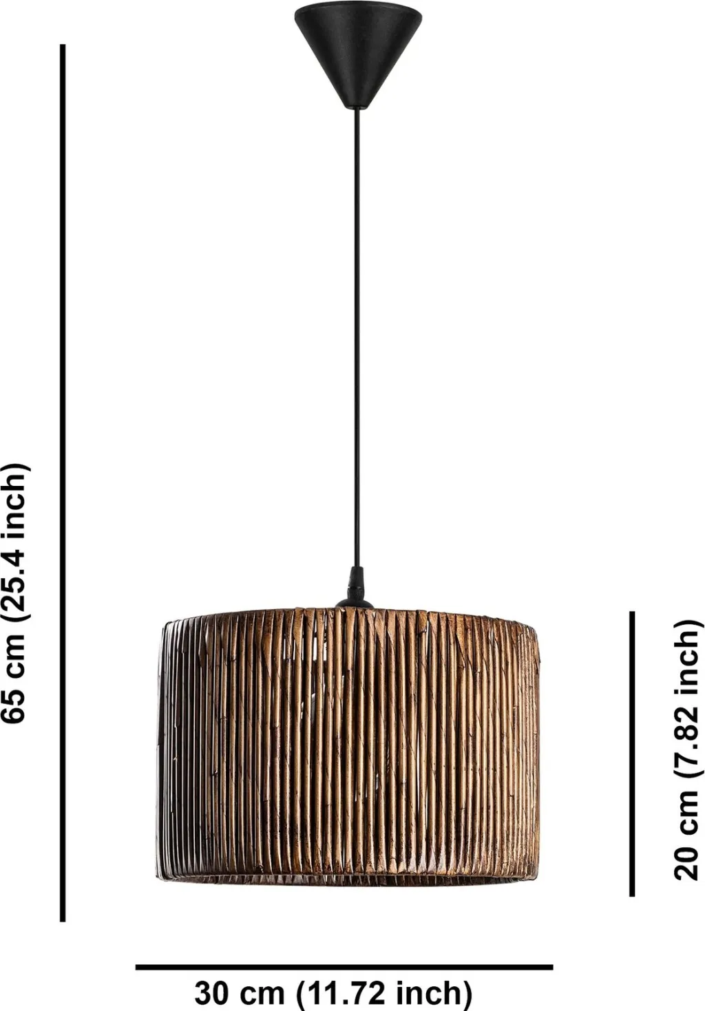 Llambë tavani Opviq, dizajn bambuje, ngjyrë antike, 30x20cm - 1