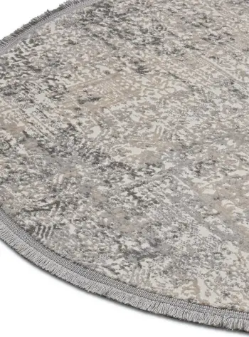 Qilim rrumbullakët, ngjyrë gri dhe bezhë, Conceptum Hypnose Notta 1121, 120 cm