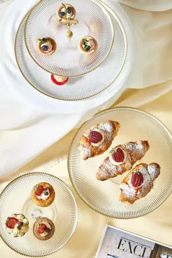 Set për prezantim ushqimi Hermia, Paris, xham transparent, 3 pjesë