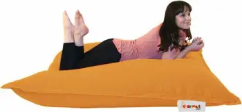 Puf kopshti Atelier del Sofa, jastëk pouf, 100x100, portokalli