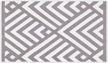 Peshqir plazhi Fouta Mijölnir, model gjeometrik, gri-bardhë