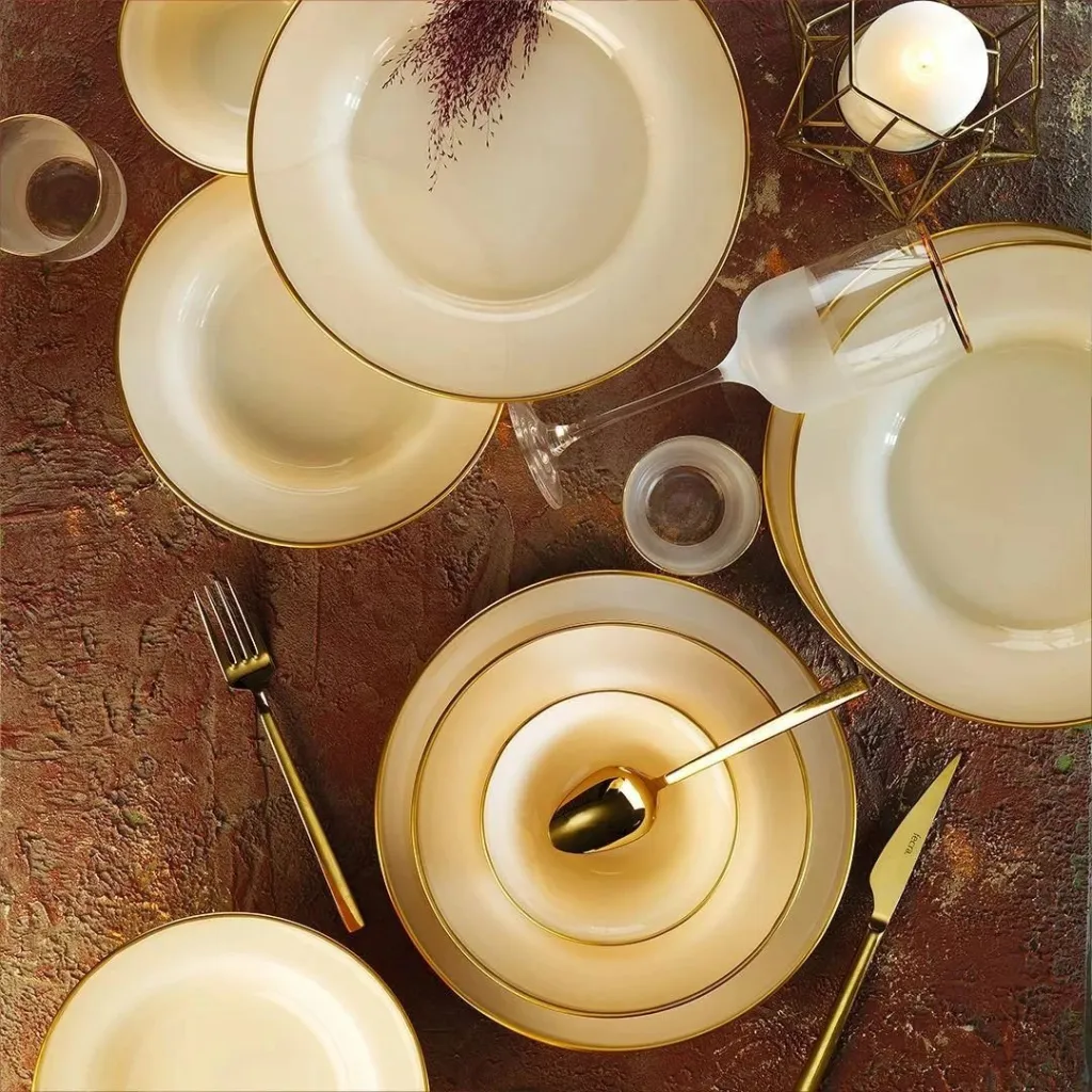 Set pjata darke Hermia, 18 copë, bezhë/ari - 2