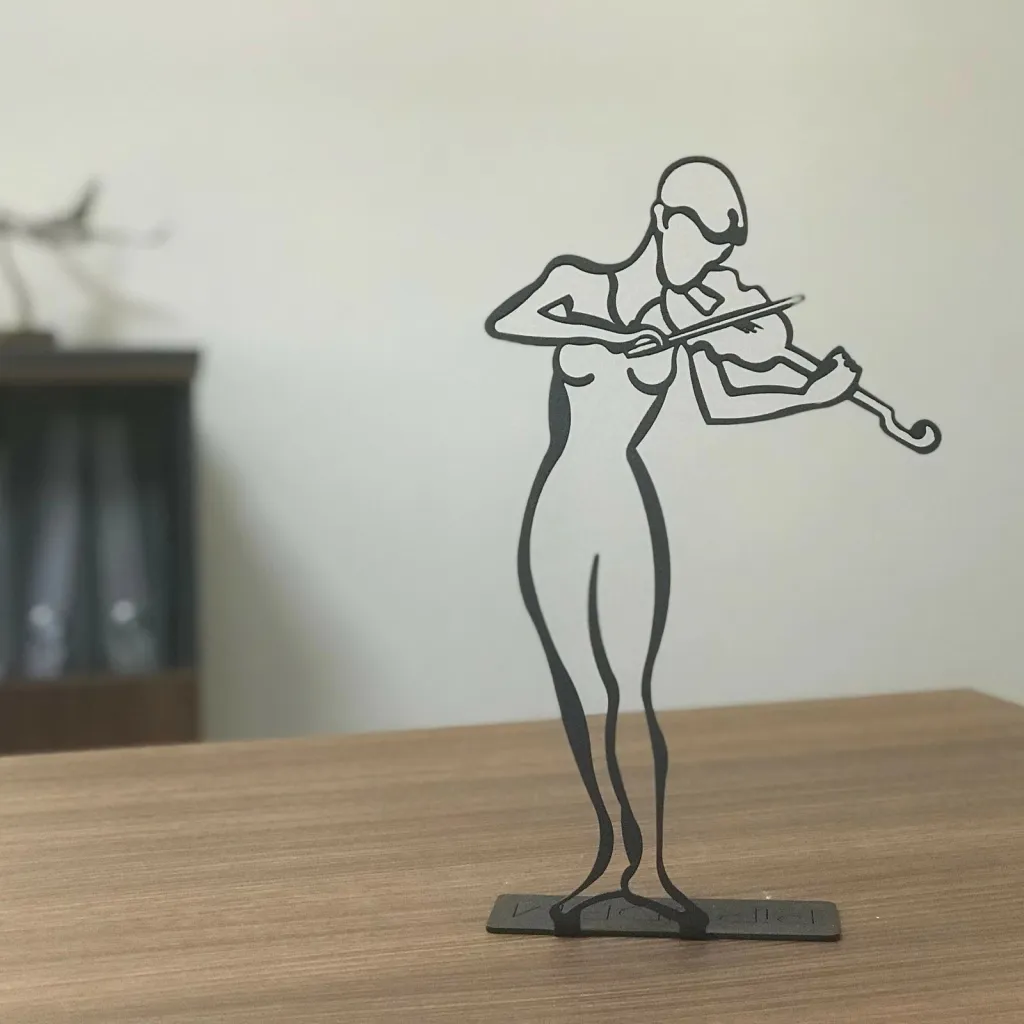 Objekt dekorativ Aberto Design, violinist, ngjyrë e zezë, 19x30cm - 1