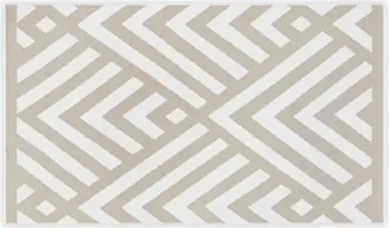 Peshqir plazhi Fouta Mijölnir, model gjeometrik, ngjyrë gri e ngrohtë dhe e bardhë, 100x180cm