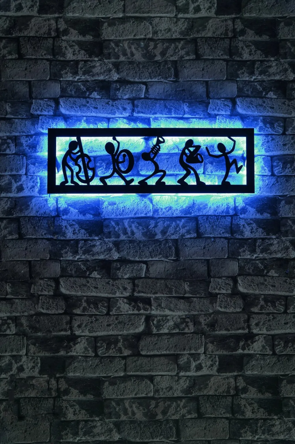 Dritë dekorative LED, motiv grup muzikor, ngjyrë blu - 3