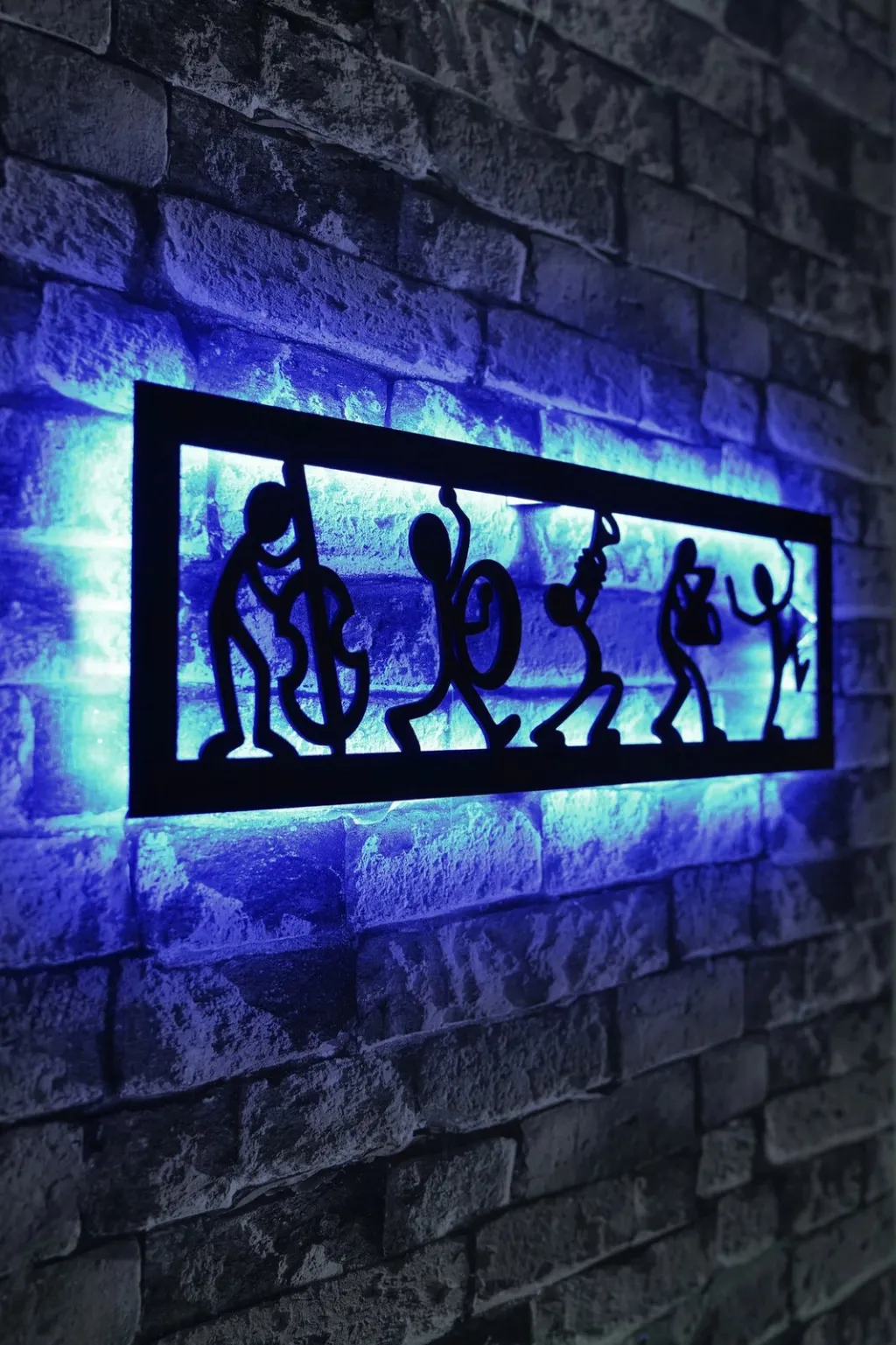 Dritë dekorative LED, motiv grup muzikor, ngjyrë blu - 4
