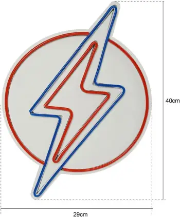 Dritë dekorative LED plastike, formë rrufeje, e kuqe dhe kaltër, Wallity, 29x40x2cm