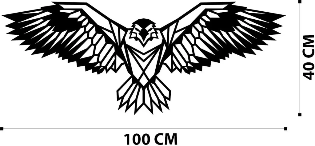 Dekor metalik për mur, shqiponjë, Wallity Eagle3, ngjyrë e zezë - 1