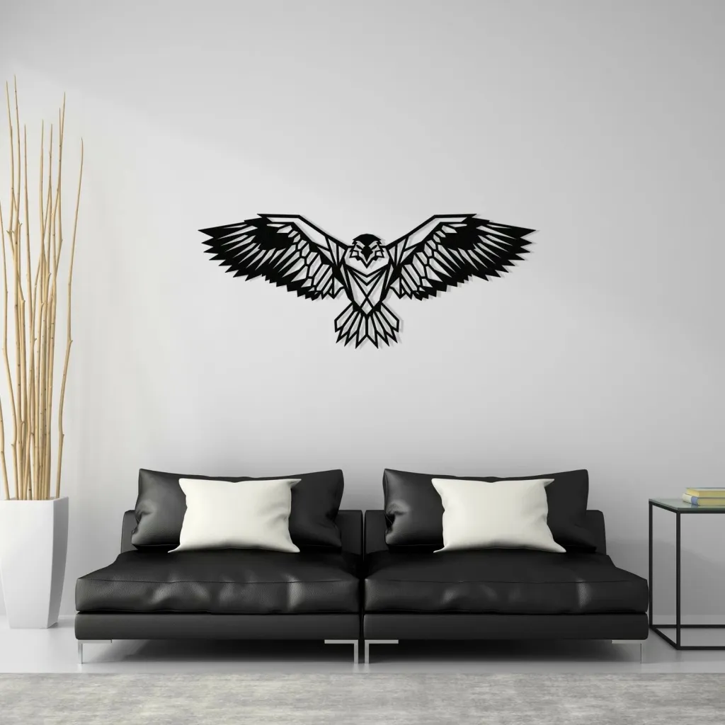 Dekor metalik për mur, shqiponjë, Wallity Eagle3, ngjyrë e zezë - 4