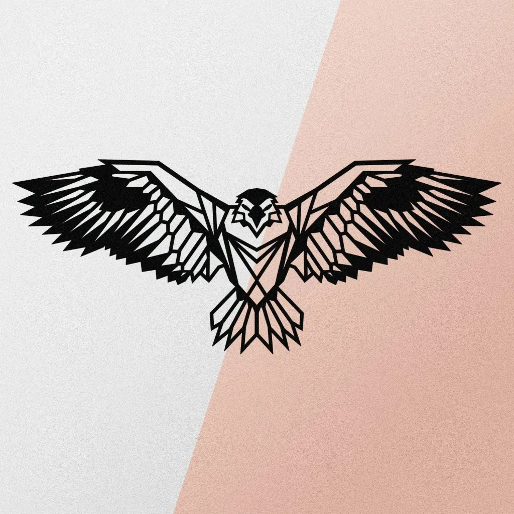 Dekor metalik për mur, shqiponjë, Wallity Eagle3, ngjyrë e zezë - 7