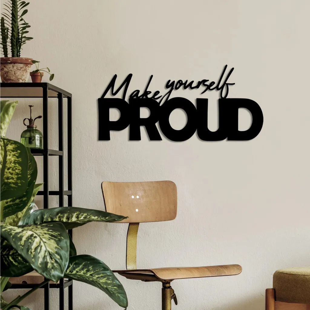 Aksesor dekorativ metalik për mur, Wallity, Make Yourself Proud - 3