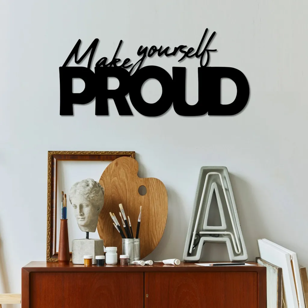 Aksesor dekorativ metalik për mur, Wallity, Make Yourself Proud - 4