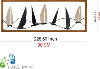 Aksesor dekorativ metalik për mur, Wallity Guzelce, shumëngjyrësh, 90x3.5x34 cm