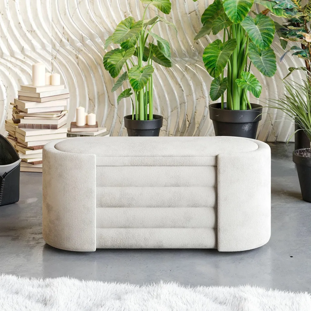 Bankë Atelier del Sofa, ngjyrë krem, Rosa Boxed - 3