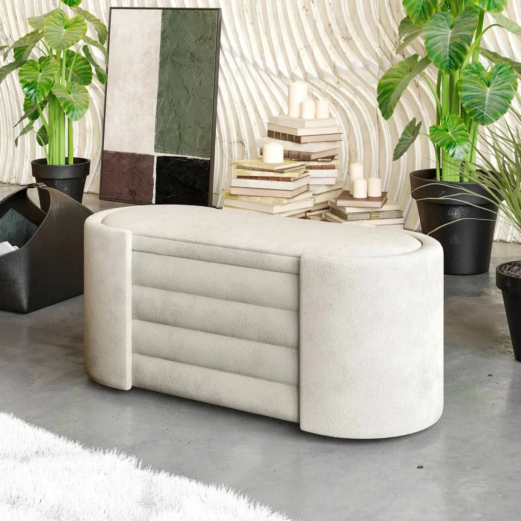 Bankë Atelier del Sofa, ngjyrë krem, Rosa Boxed - 4