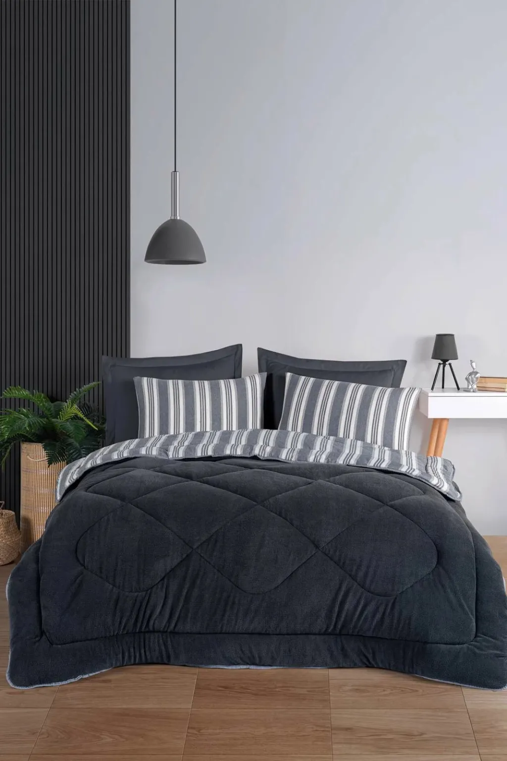 Set gjumi dopio L'essentiel, Soft Line, ngjyrë antracit - 1