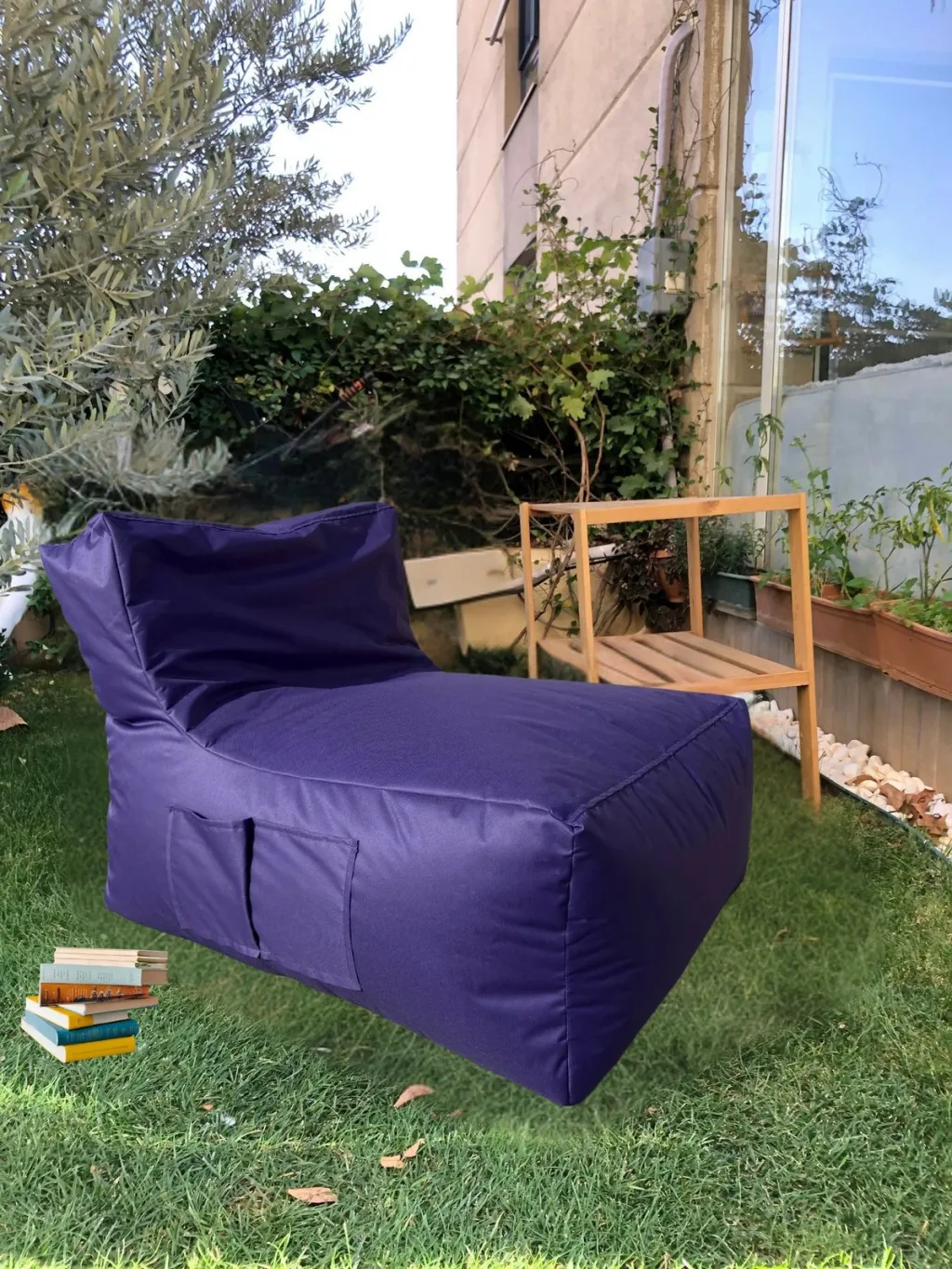 Sedilje bean bag XXL, ngjyrë e purpurt - 2
